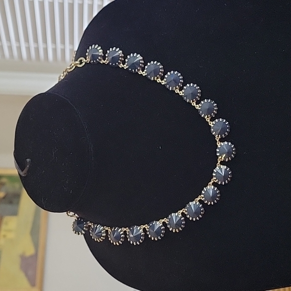 J. Crew Jewelry - J Crew Venus Flytrap goldtone necklace with midnight blue acrylic stones